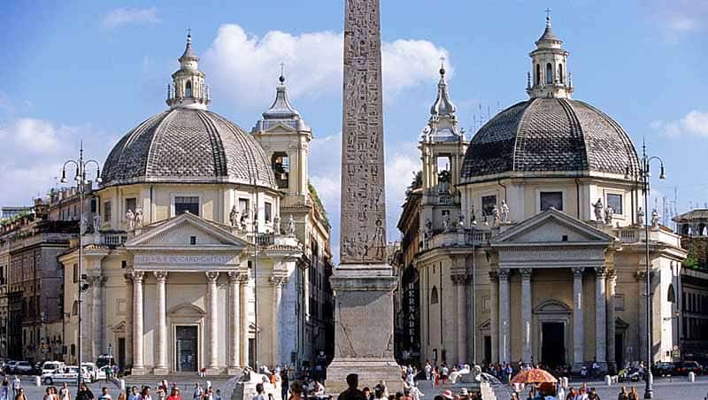 הכנסיות התאומות ברומא - הכנסיות הכי יפות בעיר רומא - Santa Maria in Montesanto , Santa Maria dei Miracoli